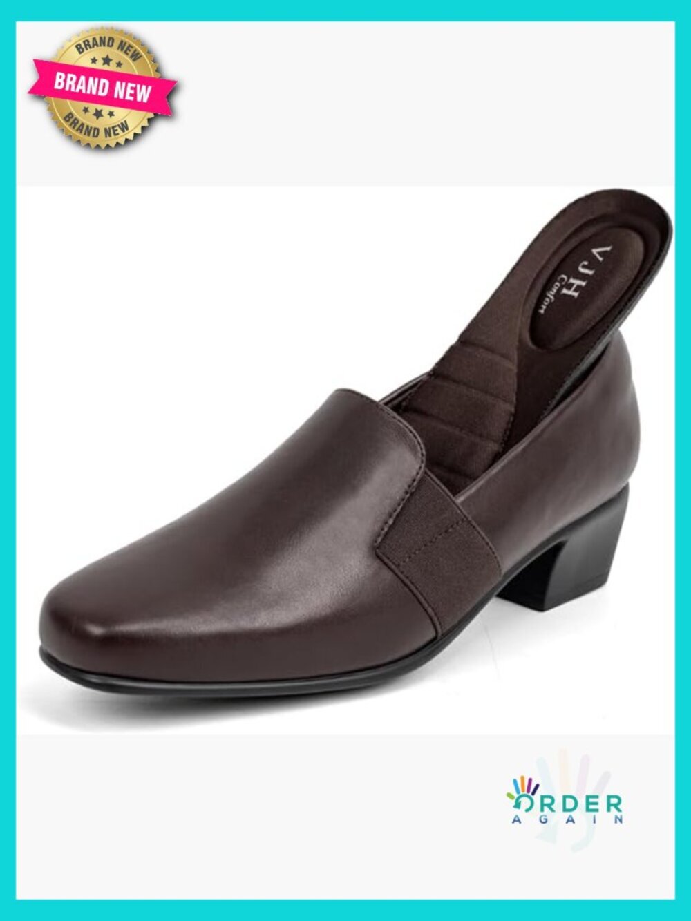 Classic Dress Pumps Chunky Heel Loafers Slip On Square Toe Comfort Work Shoes